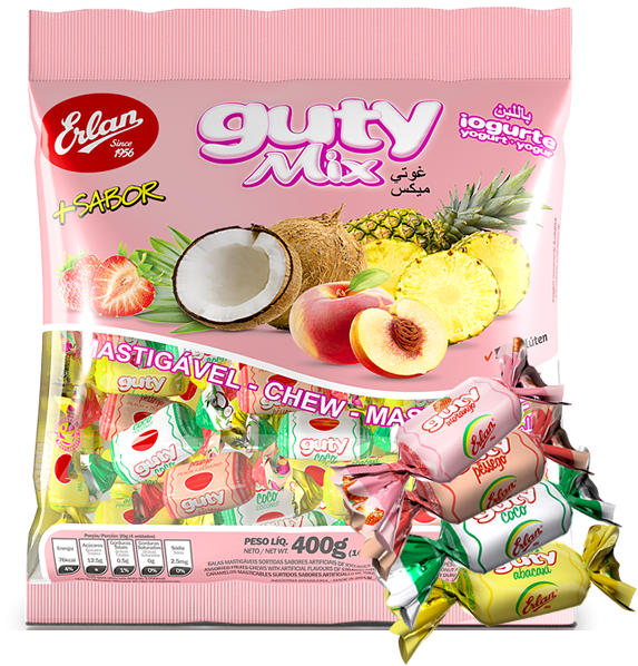 BALA MASTIGAVEL IOGURTE GUTY MIX 500GR