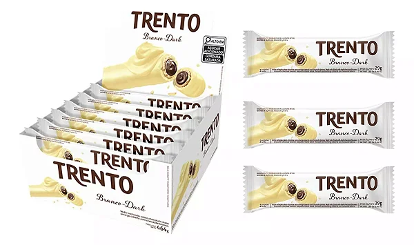 CHOCOLATE BISCOITO TRENTO BRANCO DARK 29G