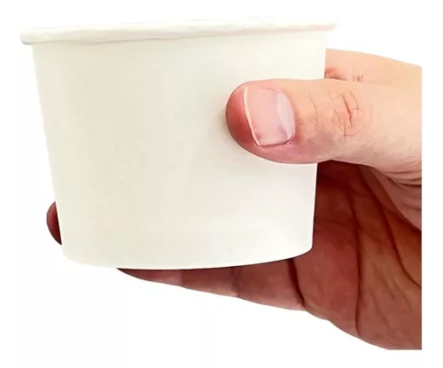 POTE REDONDO PAPEL COR BRANCO 250ML C/25UND