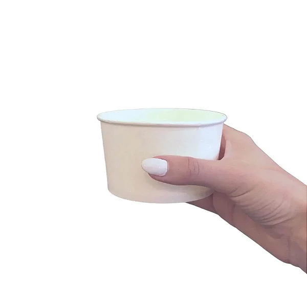 POTE REDONDO PAPEL COR BRANCA 350ML C/25UND