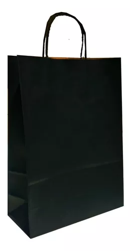 SACOLA PAPEL PRETA G 33X31 C/10