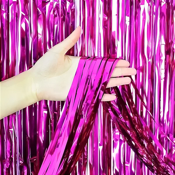 CORTINA METALIZADA ROSA PINK 100X200CM