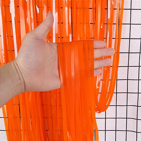CORTINA METALIZADA LARANJA 100X200 CM