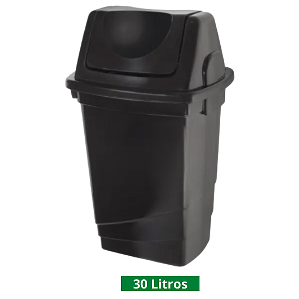 LIXEIRA SOBERANY TPA BASCUL. 30LT PRETA