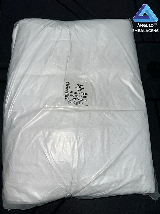 SACOLA 60X75 VIP BRANCA C/100 UNIDADES