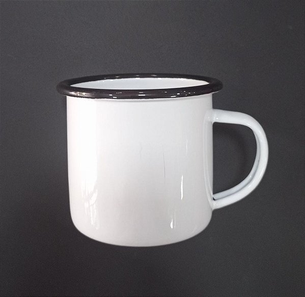 CANECA ESMALTADA 360ML UN COR BRANCA