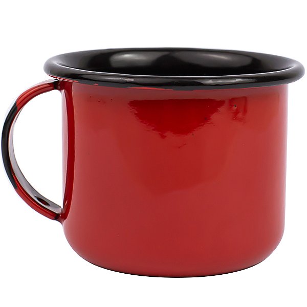 CANECA ESMALTADA 150ML UN COR VERMELHA