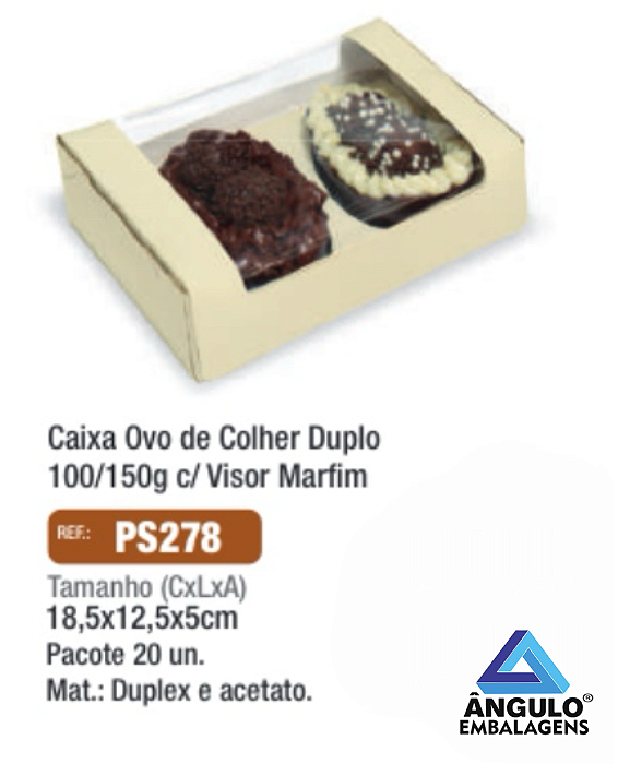 CAIXA MARFIM P/ 2 MEIO OVO 100/150GR