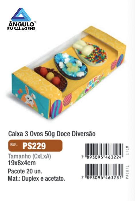 CAIXA INFANTIL P/ 3 MEIO OVO 50GR