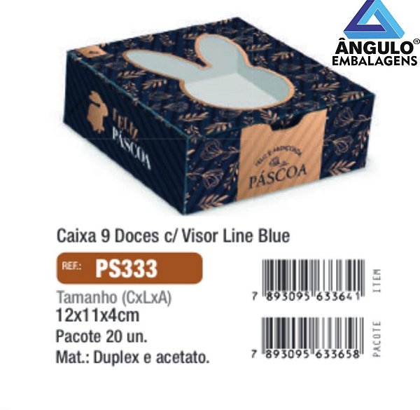 CAIXA 9 DOCES COM VISOR FORMATO COELHO