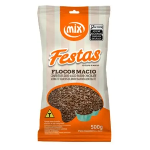CONFEITO FLOCOS MACIO SABOR CHOCOLATE ESCURO 500GR