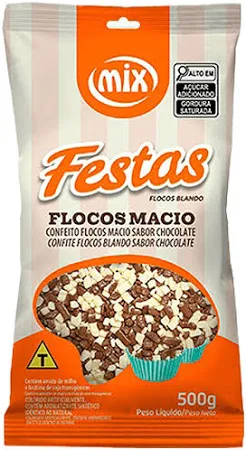 CONFEITO FLOCOS MACIO SABOR CHOCOLATE MESCLADO 500GR