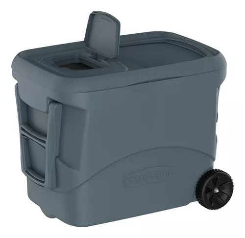 CAIXA TERMICA 50LTS CINZA COM RODAS