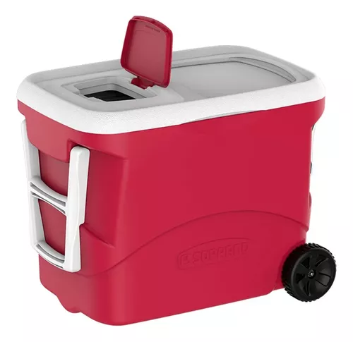 CAIXA TERMICA 50LTS VERMELHA COM RODAS