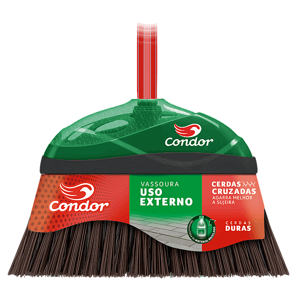 VASSOURA NYLON CERDAS CRUZADAS C/ CABO