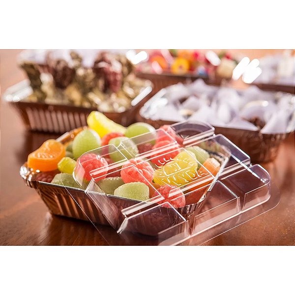 BANDEJA RETANGULAR 220ML TPA PET C/10