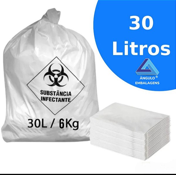SACO LIXO BRANCO INFECTANTE 30 LITROS C/100 UND