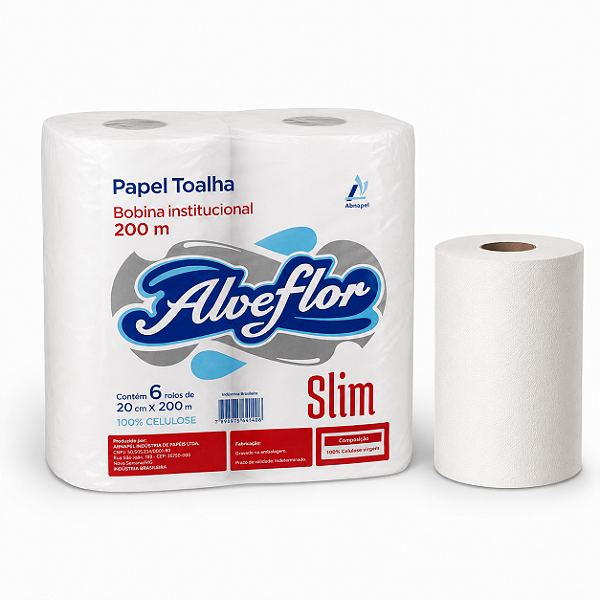 PAPEL TOALHA BOBINA SLIM 6X20X200MTS