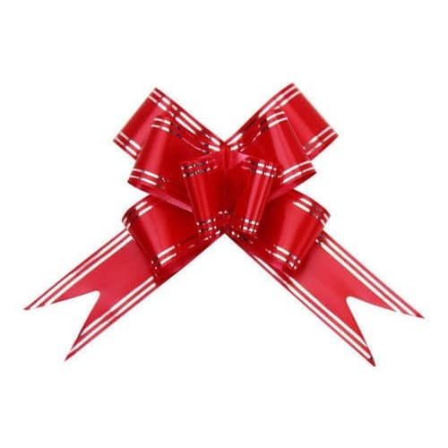LACO PRONTO 39X18 VERMELHO COM LISTRA PRATA C/10