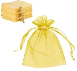 SACO DE ORGANZA 20X35 OURO C/10 UNID