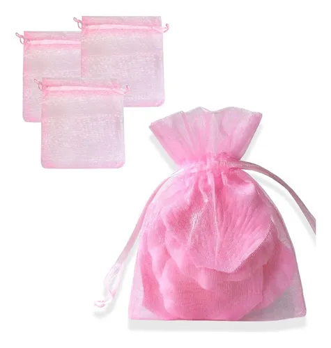 SACOS ORGANZA ROSA 7X9 C/10