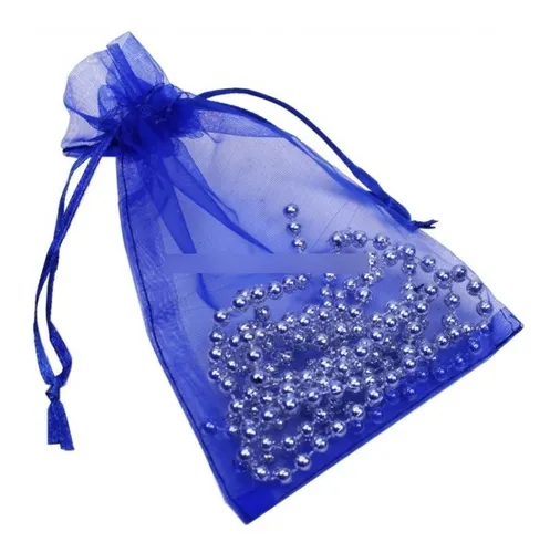 SACO ORGANZA 14X20 AZUL ESCURO C/10 UN