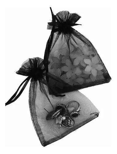 SACO ORGANZA PRETO 10X12 PACOTE C/10 UNIDADES
