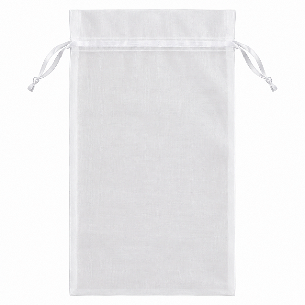 kIT 10 SAQUINHOS DE ORGANZA 20X35 BRANCO LEMBRANCINHA FESTA/CASAMENTO