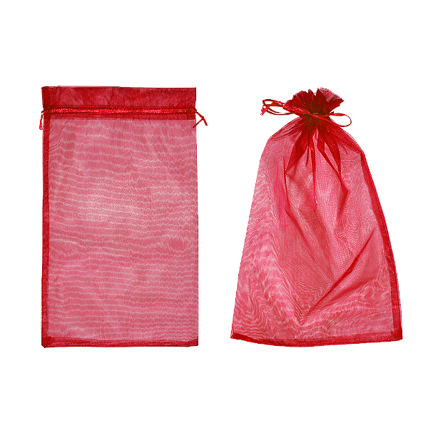 SACO ORGANZA 25X40 VERMELHO C/10 UND