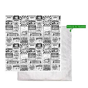 PAPEL LANCHE LAMINADO C/ ALUMINIO 38X38 C/250