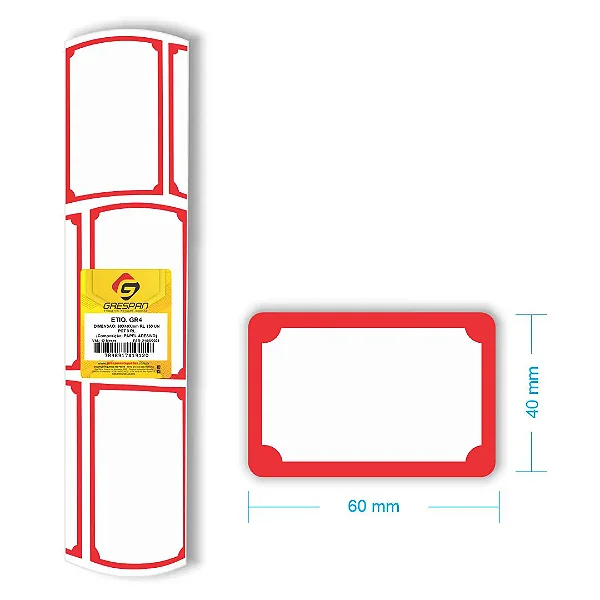 ETIQUETA REF. GR-4 60X40 C/150 UNIDADES
