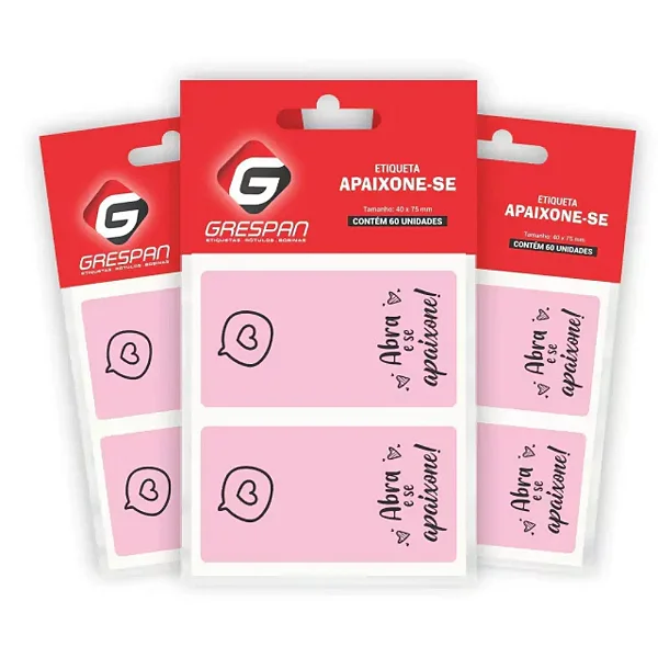 ETIQUETA COMEMORATIVA H-15 PCT C/60 UND ABRA E SE APAIXONE