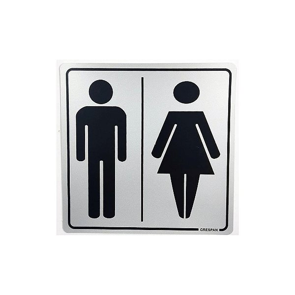 PLACA SINALIZACAO WC MASC/FEM 15x15MM