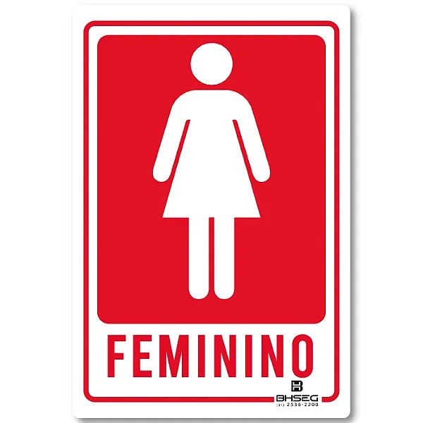 PLACA SINALIZACAO WC FEMININO 15x20MM