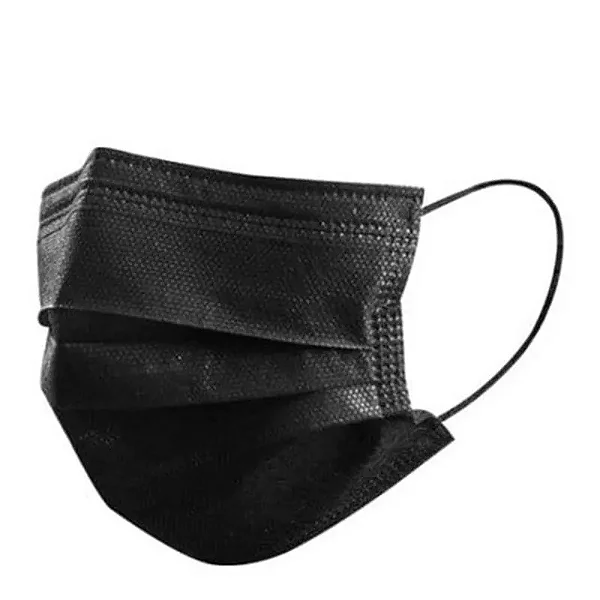 MASCARA TNT TRIPLA PRETA C/ ELASTICO PACOTE COM 12UN