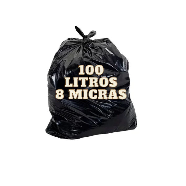 SACO LIXO PRETO 100LTS 75X90 0,8 REFORCADO C/100 UND