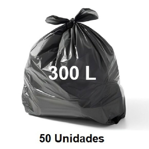SACO DE LIXO PRETO 300 LITROS 120x135 REFORÇADO C/50 UND