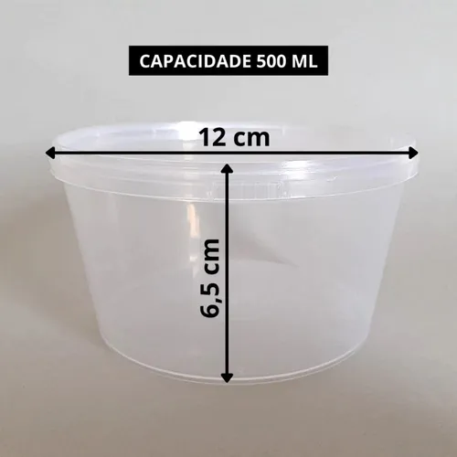 POTE REDONDO COM LACRE 500ML 100 UN