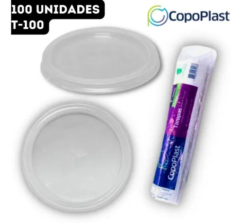 TAMPA 100ML TRANSP SEM FURO C/100 UND