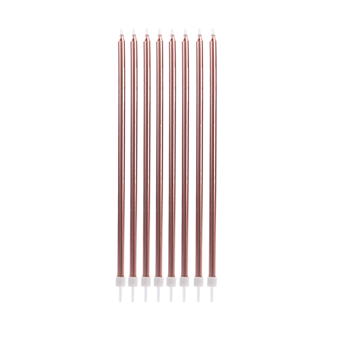 VELA PALITO GIGANTE METALIZADA BRONZE 18CM C/ 8UND