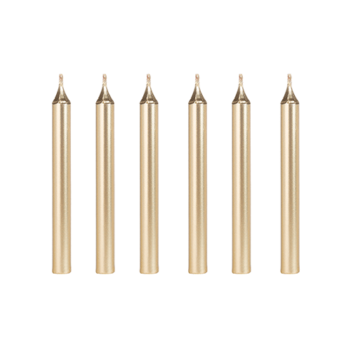 VELA PALITO DOURADA 8 CM - 6 UNIDADES