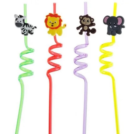 CANUDO LONGO COLORIDO ANIMAIS 26CM - 4UNIDADES