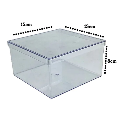 CAIXA ACRILICA TRANSPARENTE 2L - 15X15X8CM