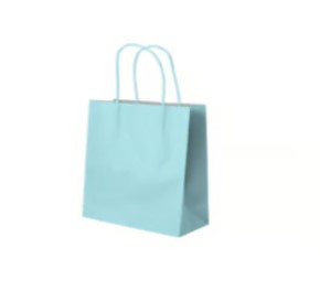 SACOLA PAPEL KRAFT AZUL BEBE 13,5X8X16 C/10