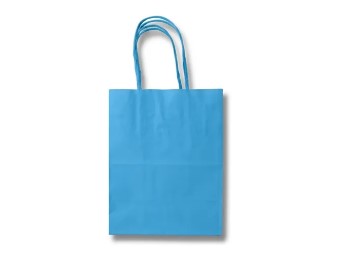 SACOLA PAPEL KRAFT AZUL CEU 13,5X8X16 C/10