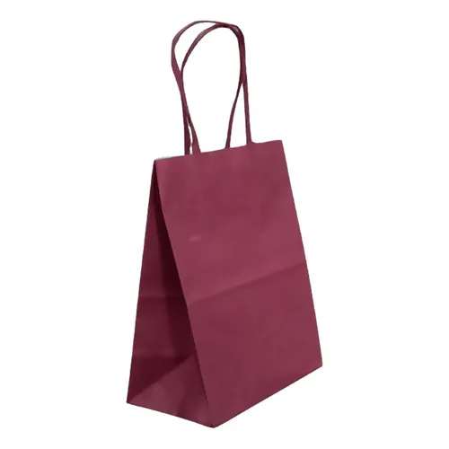 SACOLA PAPEL KRAFT MARSALA 13X8X16 C/10