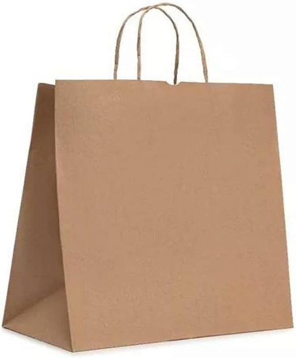 SACOLA PAPEL KRAFT 45X15X35 PACOTE COM 10 UNIDADES
