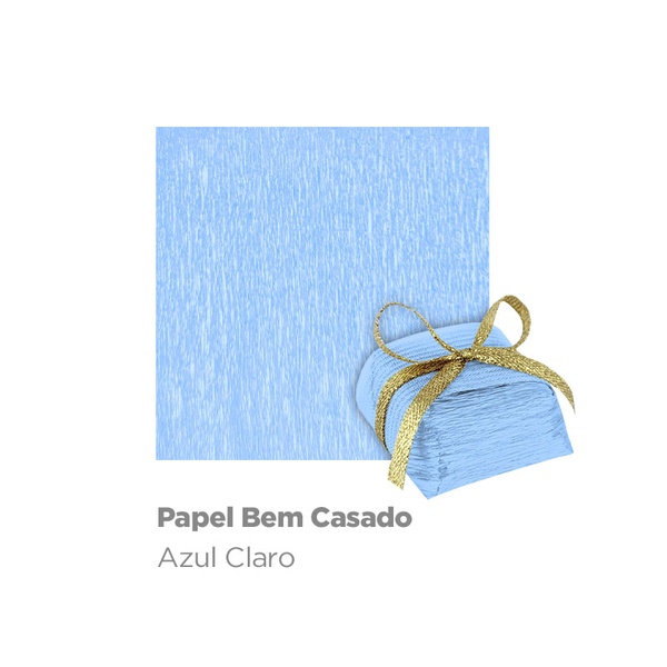 PAPEL PARA BEM CASADO AZUL CLARO C/40