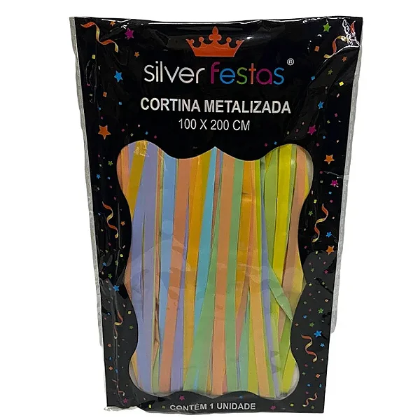 CORTINA METALIZADA COLORIDA CANDY 100X200CM
