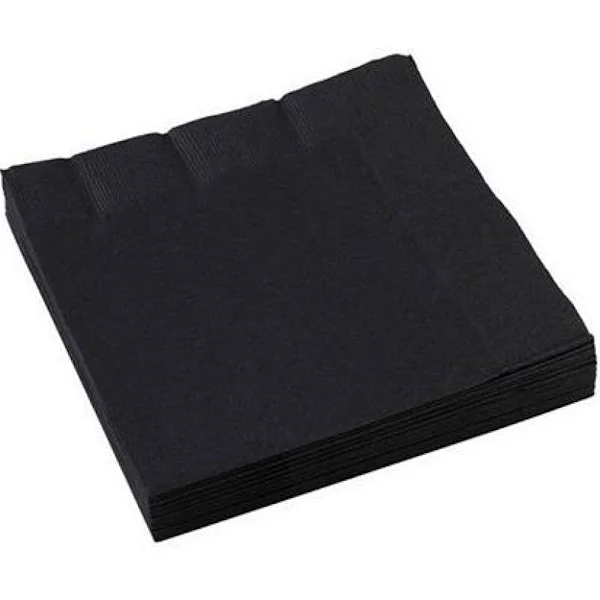 GUARDANAPO PRETO 32X32CM FOLHA DUPLA C/20 UND